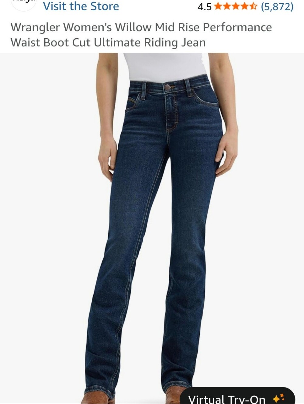 Wrangler Dark Blue Boot Cut Jeans